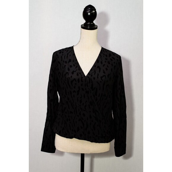 RAILS Hillary Ash Cheetah Wild Cat Animal Print High Low Surplice Top XS - Picture 1 of 9